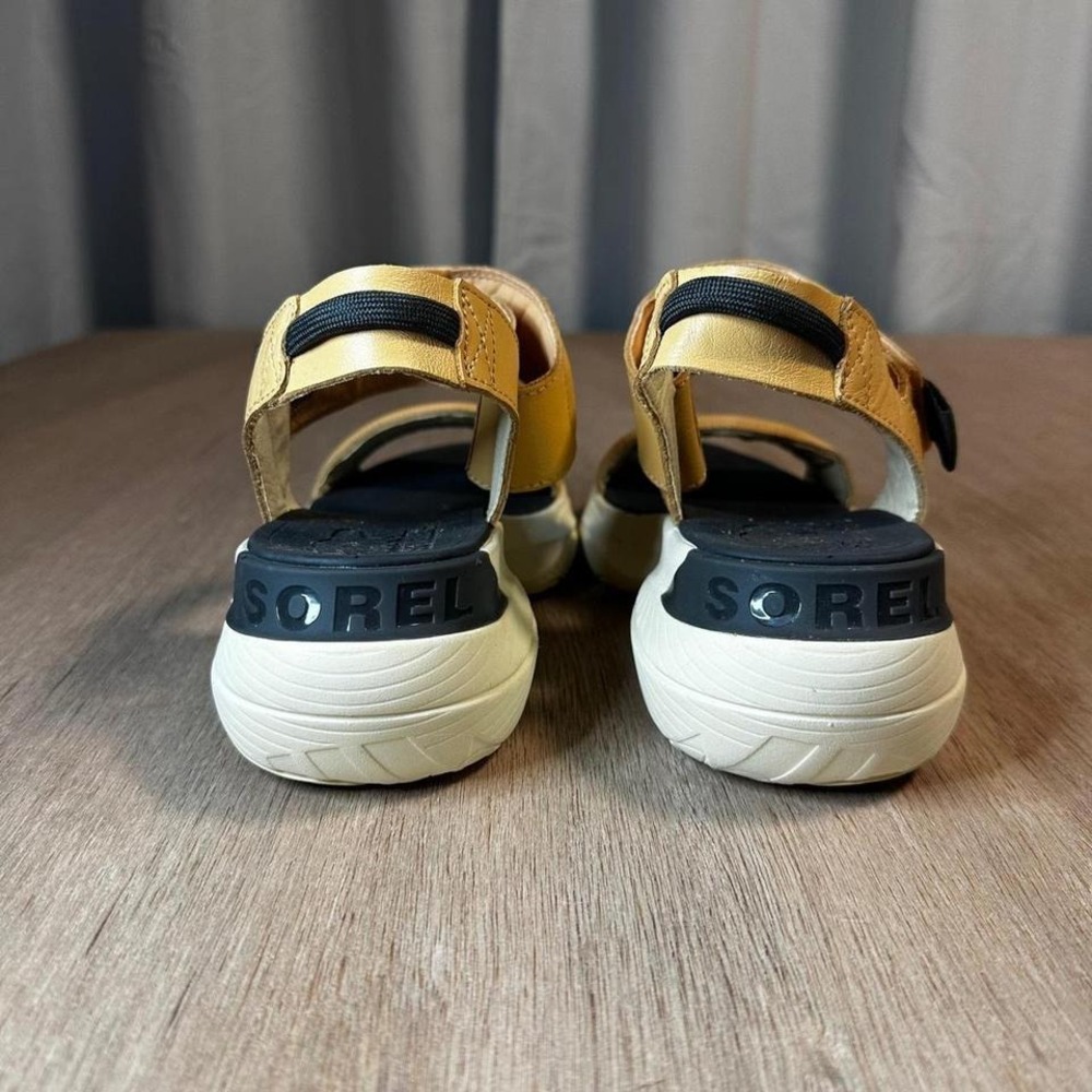 Sorel Women's Beige Leather Sporty Platform Sandals Size 8.5 - Picture 5 of 7